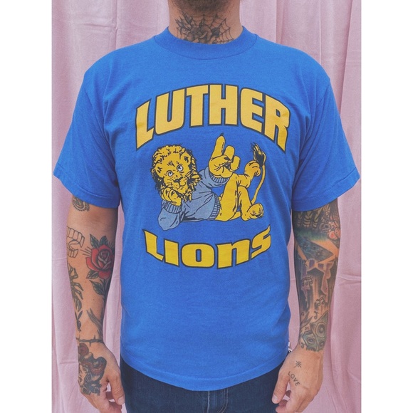 Vintage Other - Vintage Lions School T-shirt Blue M Medium